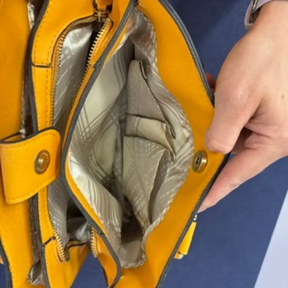 London Fog Sunshine Yellow Structured Satchel Purse